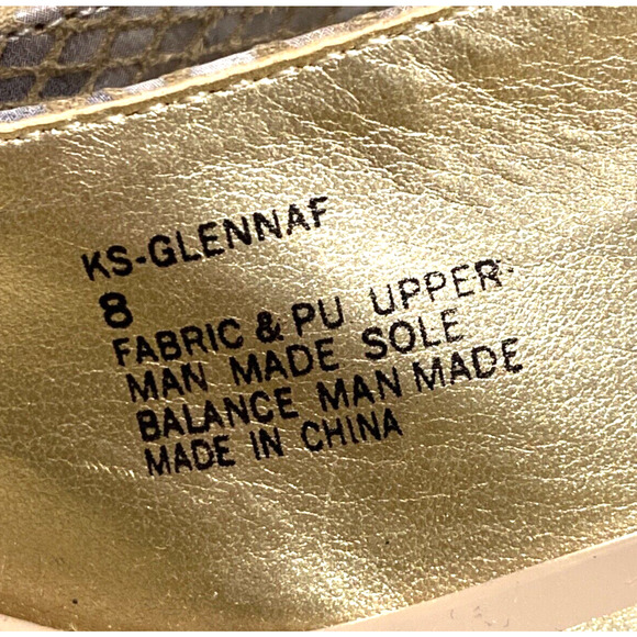 Karen Scott Glennaf slingback pumps US 8M faux snakeskin tan uppers dressy shoe - Picture 3 of 11